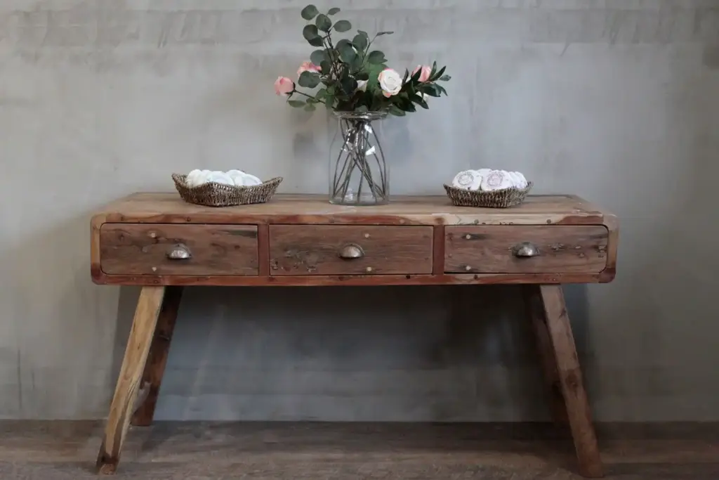 Console Table – Recycled Wood – 150x50x80cm | www.artisangoods.co.uk 2