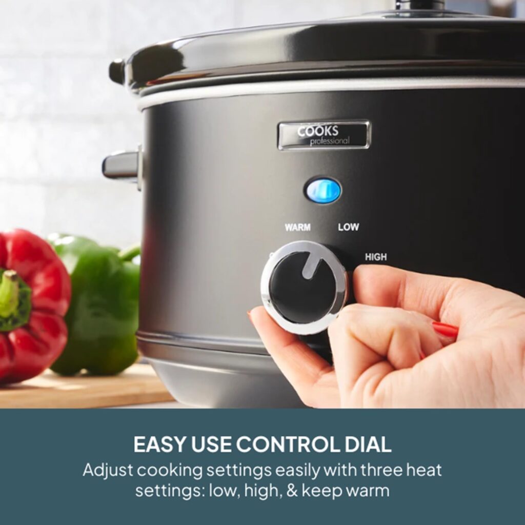 Cooks Professional 3.5 Litre Slow Cooker with Glass Lid and Keep Warm