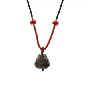 Cool Gemstone Pendants - Sliver Obsidian Buddha