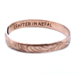 Copper Tibetan Bracelet – Slim Tribal  Swirls | www.artisangoods.co.uk 2