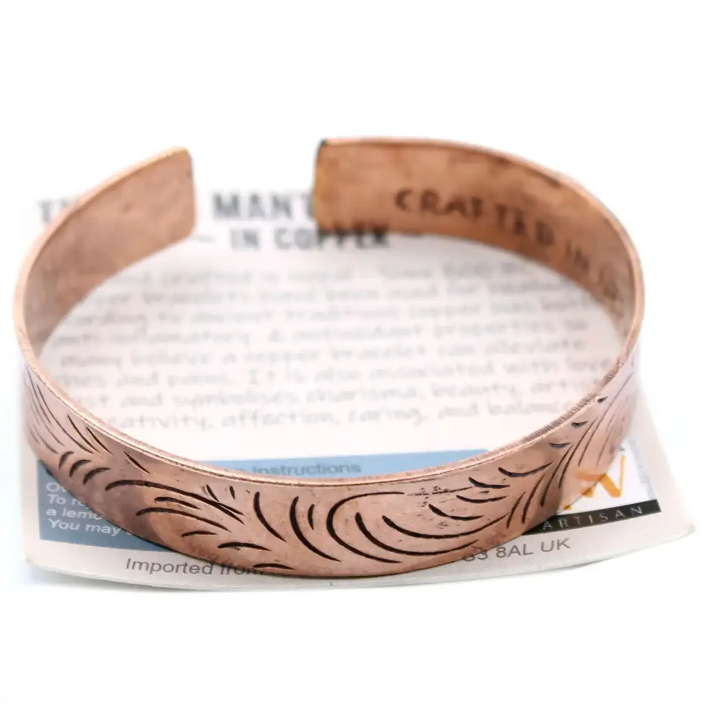 Copper Tibetan Bracelet – Wide Tribal Swirls | www.artisangoods.co.uk 4