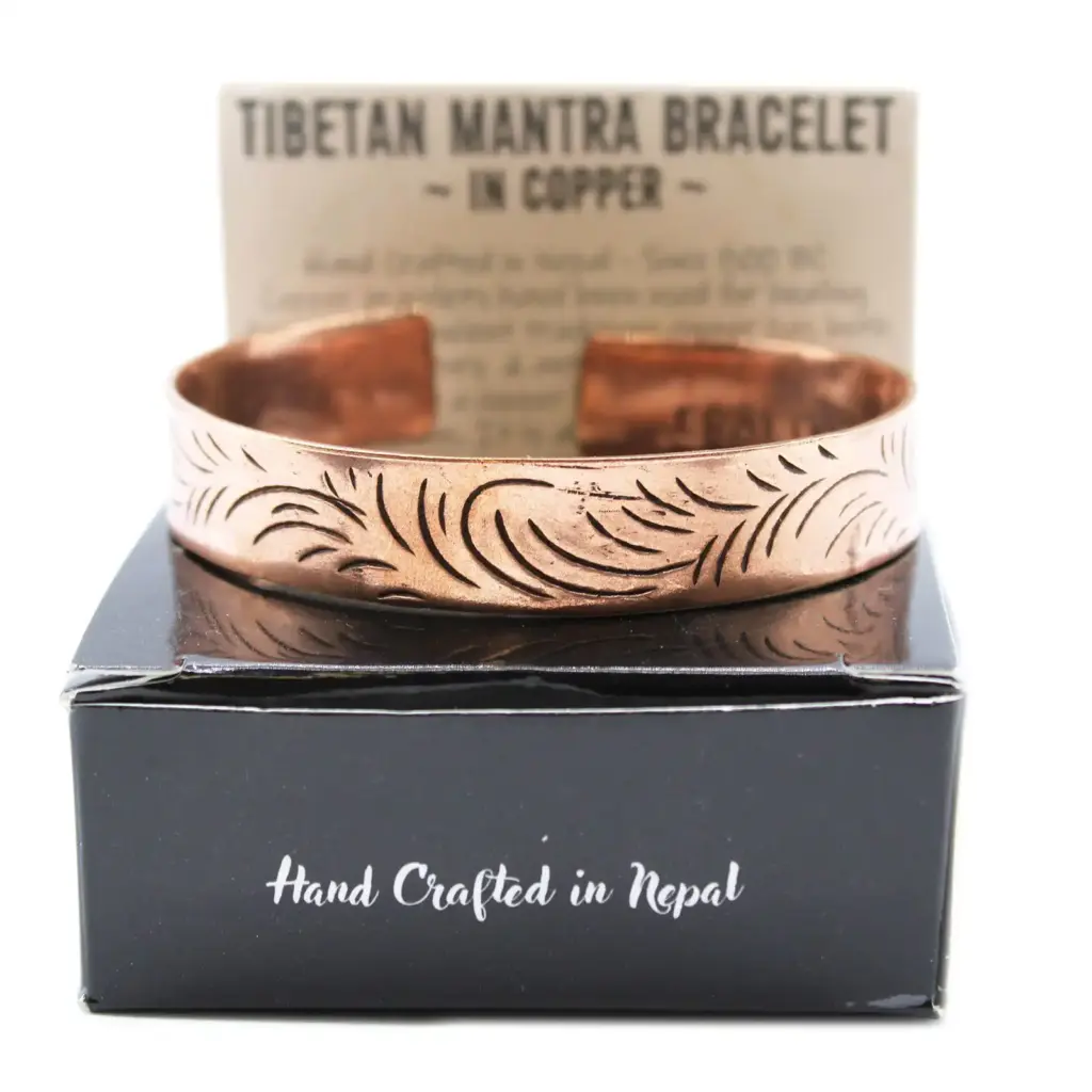 Copper Tibetan Bracelet – Wide Tribal Swirls | www.artisangoods.co.uk 5