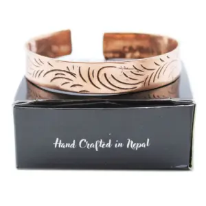 Copper Tibetan Bracelet – Wide Tribal Swirls | www.artisangoods.co.uk 2