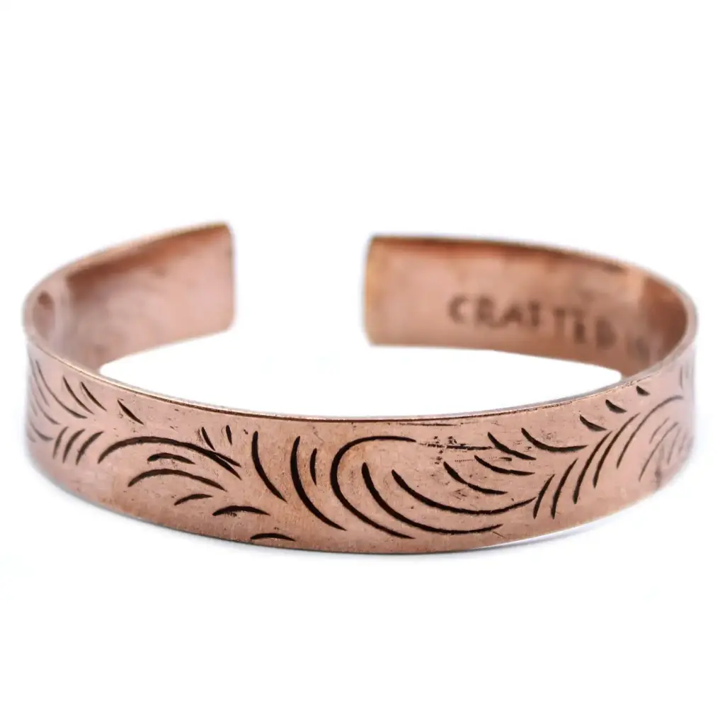 Copper Tibetan Bracelet – Wide Tribal Swirls | www.artisangoods.co.uk