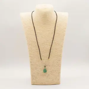 Cord Necklace Gemstone Pendant - Jade Turtle