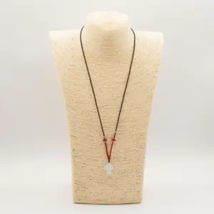 Cord Necklace Gemstone Pendant - Opalite Angel