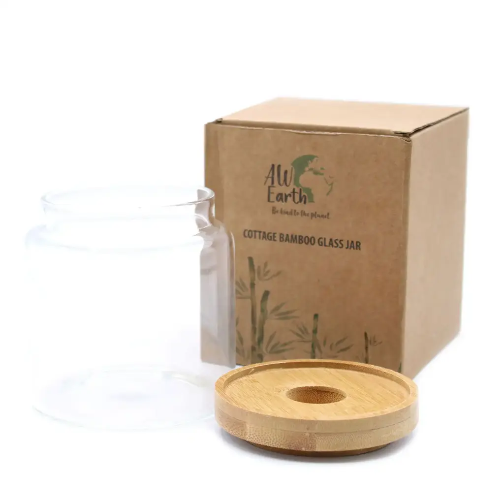 Cottage Bamboo Glass Jar – 10cm | www.artisangoods.co.uk 5
