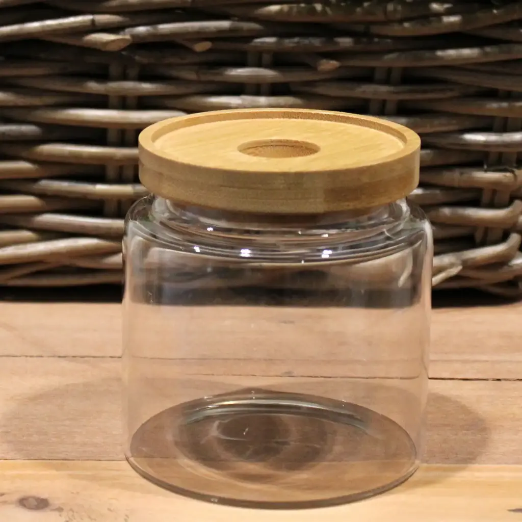 Cottage Bamboo Glass Jar – 10cm | www.artisangoods.co.uk 4