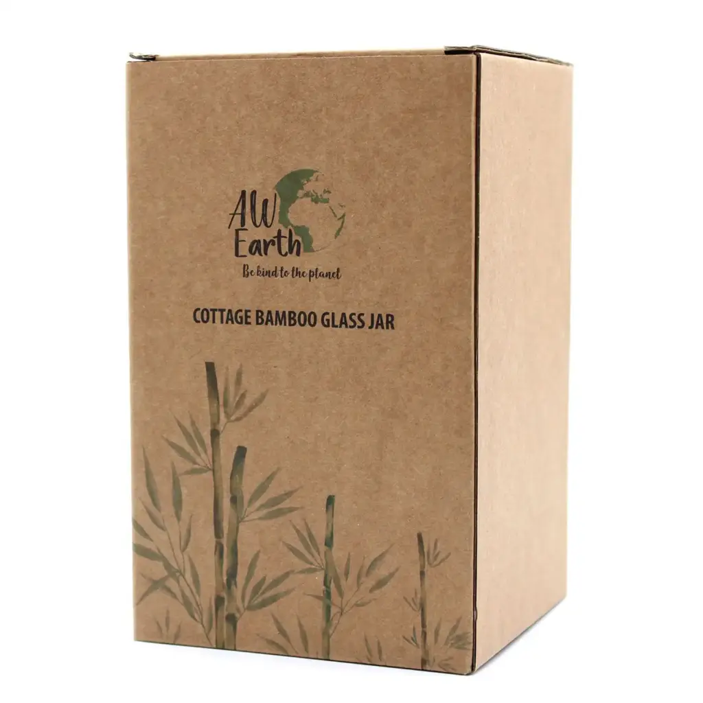 Cottage Bamboo Glass Jar – 15cm | www.artisangoods.co.uk 3