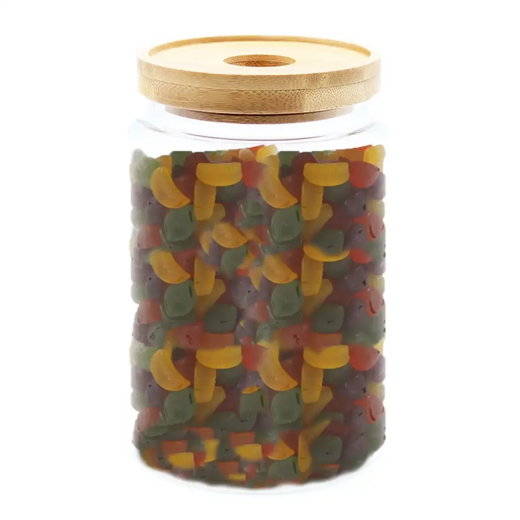 Cottage Bamboo Glass Jar – 15cm | www.artisangoods.co.uk 2