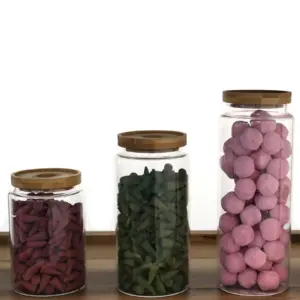 Cottage Bamboo Glass Jar – 20cm | www.artisangoods.co.uk 5
