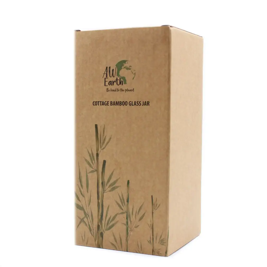 Cottage Bamboo Glass Jar – 20cm | www.artisangoods.co.uk 2