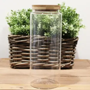 Cottage Bamboo Glass Jar – 25cm | www.artisangoods.co.uk 2