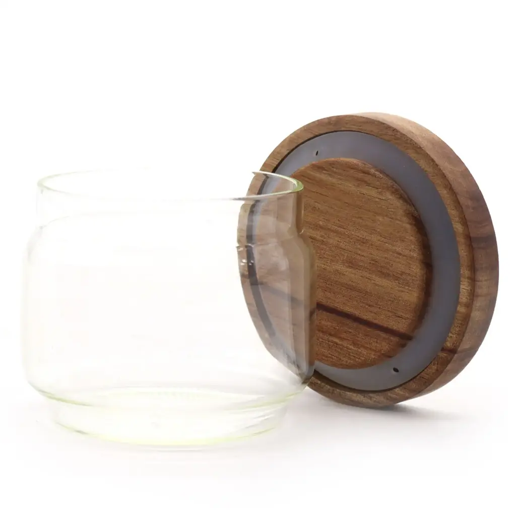Cottage Bamboo Glass Jar – 7cm | www.artisangoods.co.uk