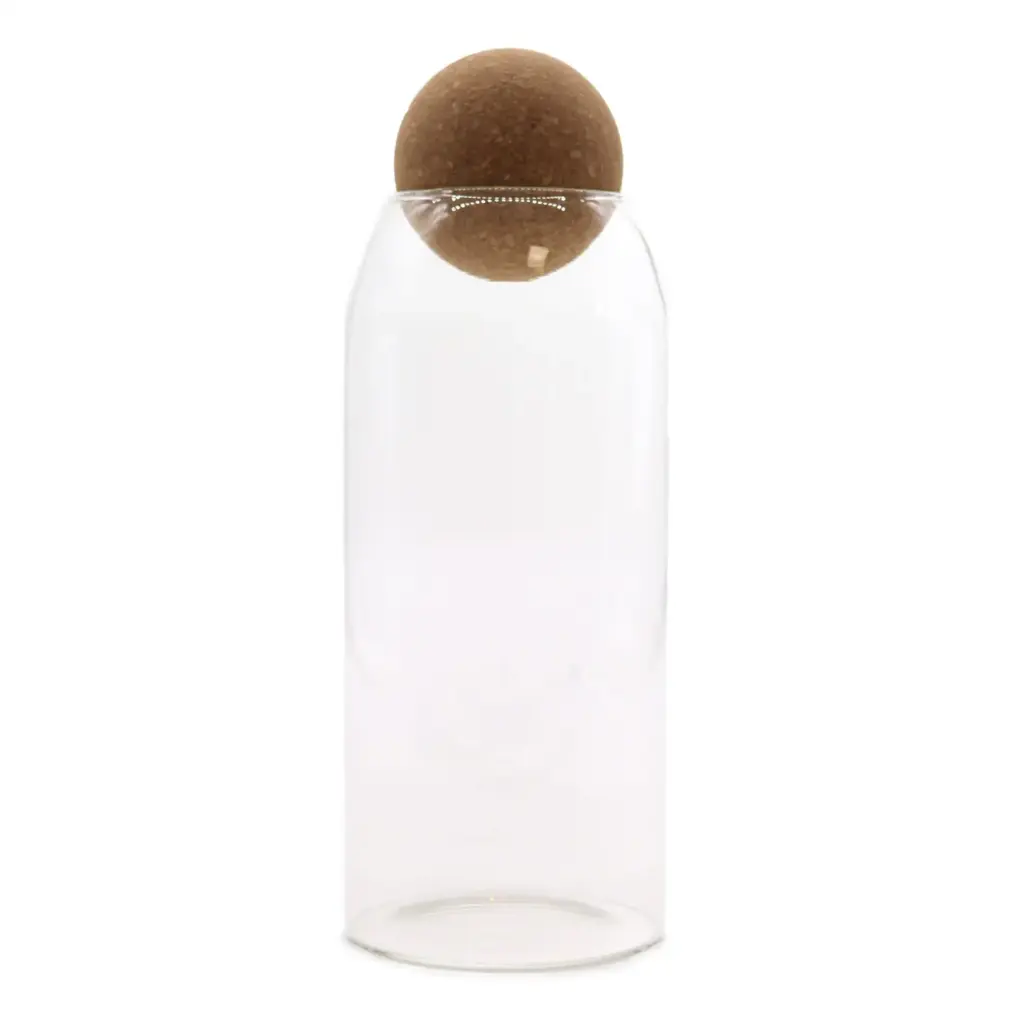 Cottage Cork-Ball Glass Jar – Clear – 20cm | www.artisangoods.co.uk