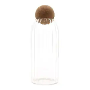 Cottage Cork-Ball Glass Jar –  Ribbed – 20cm | www.artisangoods.co.uk