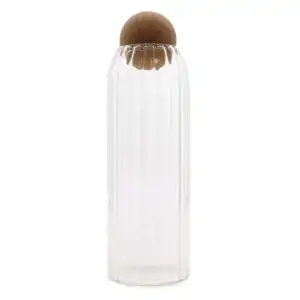 Cottage Cork-Ball Glass Jar –  Ribbed – 25cm | www.artisangoods.co.uk