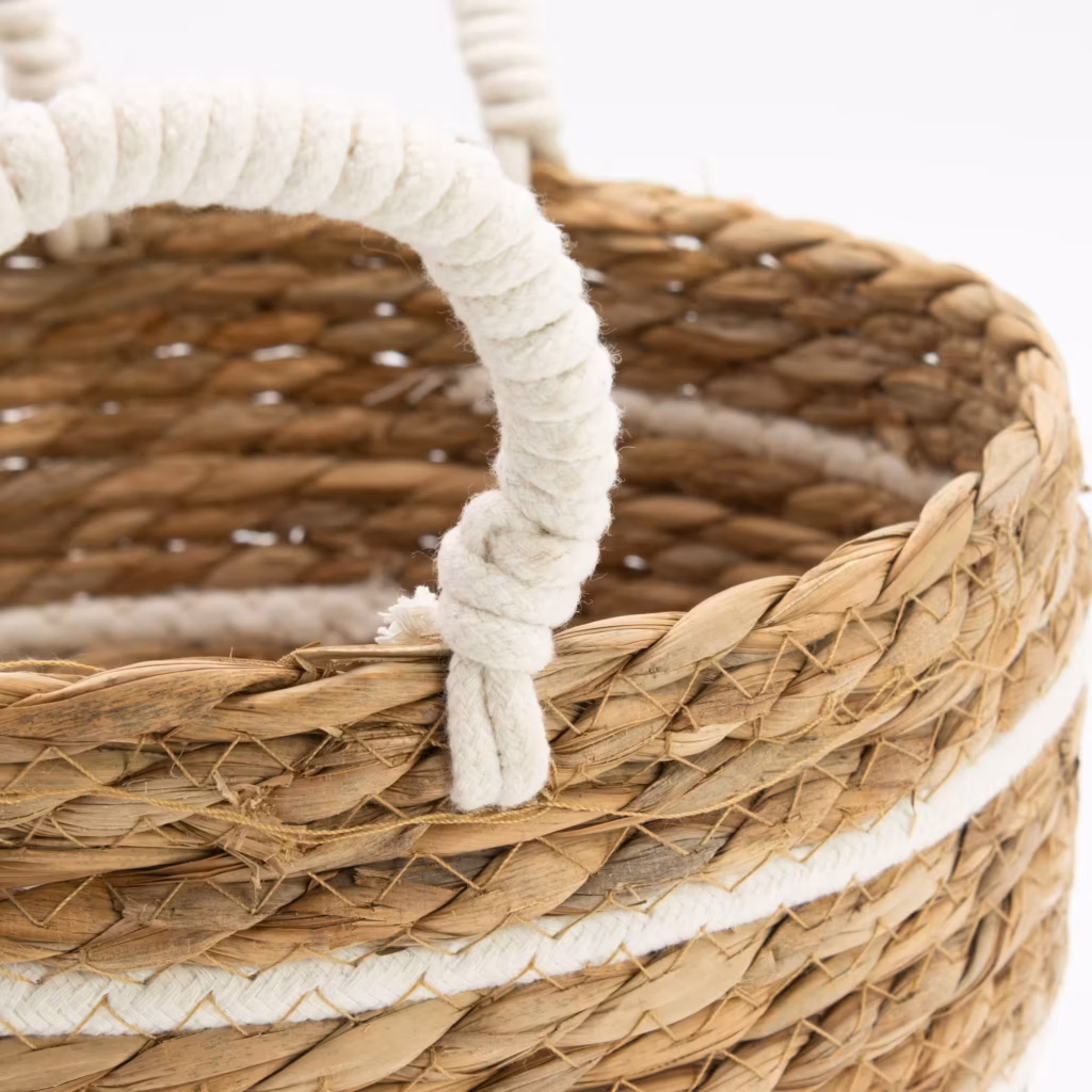 Cotton & Seagrass Large Baskets – Natural Stripes – Set of 3 | www.artisangoods.co.uk 7
