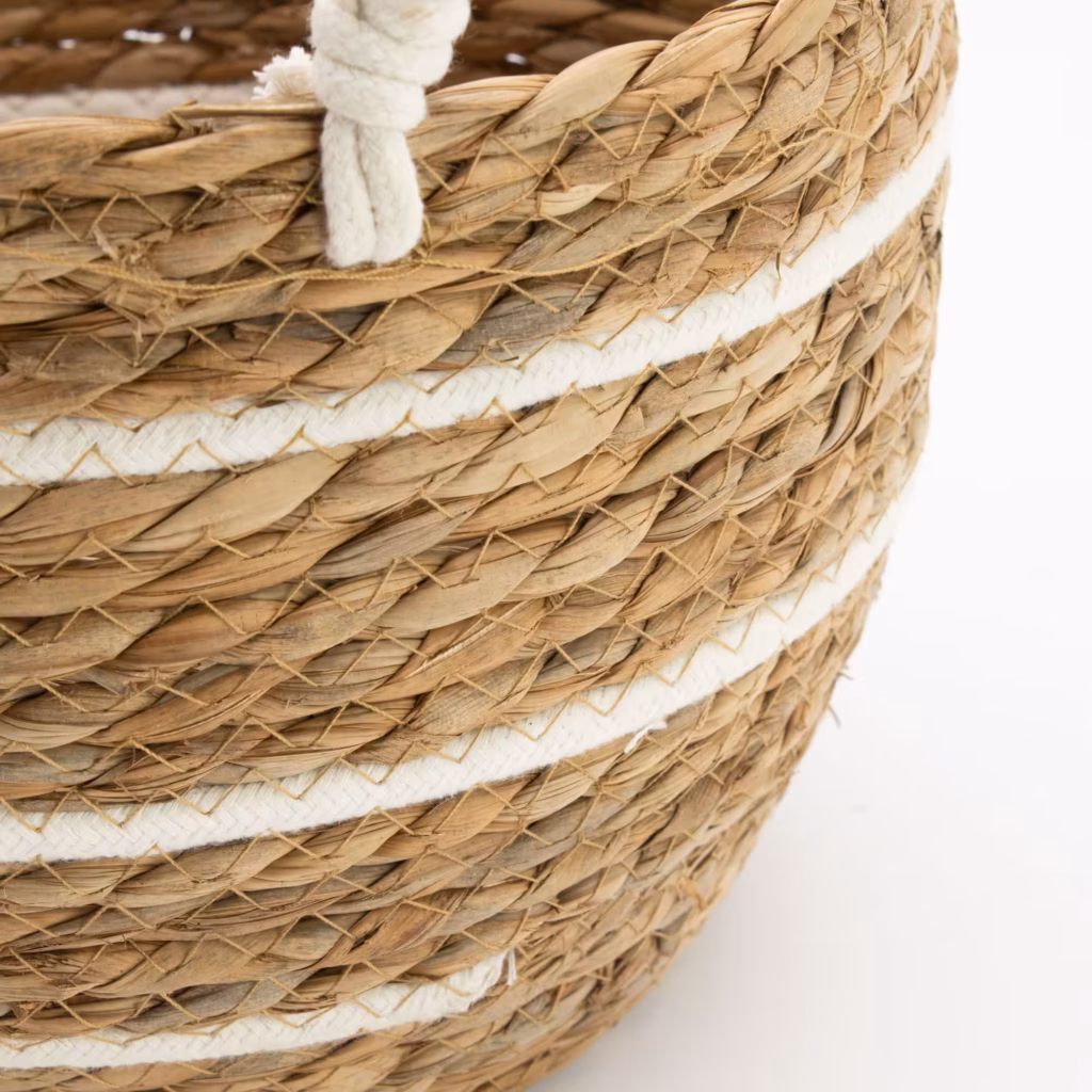 Cotton & Seagrass Large Baskets – Natural Stripes – Set of 3 | www.artisangoods.co.uk 6