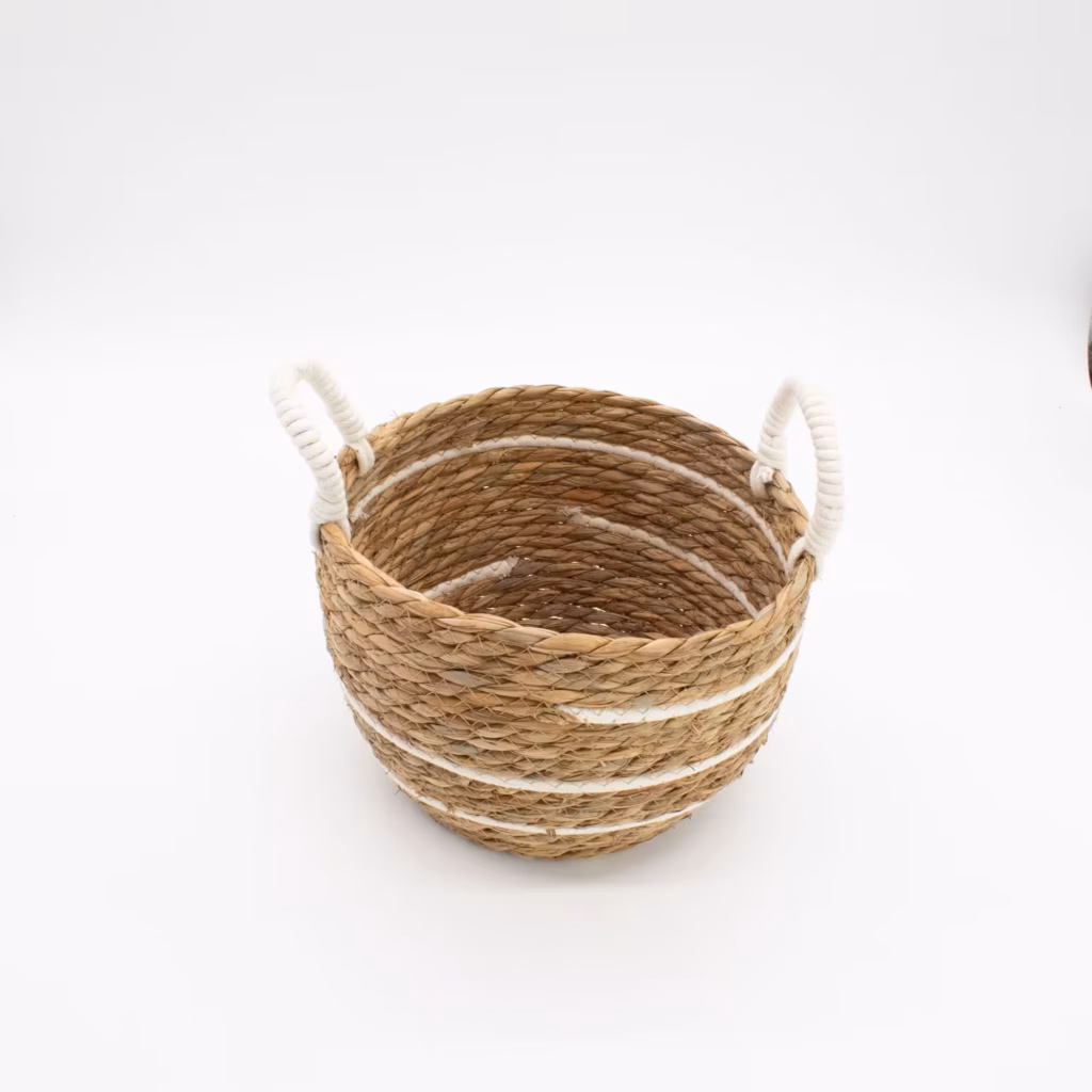 Cotton & Seagrass Large Baskets – Natural Stripes – Set of 3 | www.artisangoods.co.uk 5