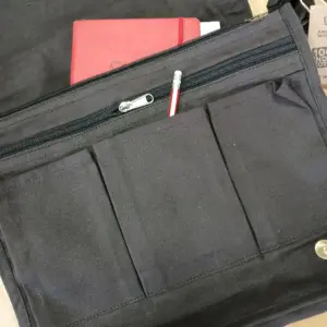 Cotton Canvas Laptop Messenger Bag – Charcoal | www.artisangoods.co.uk 2