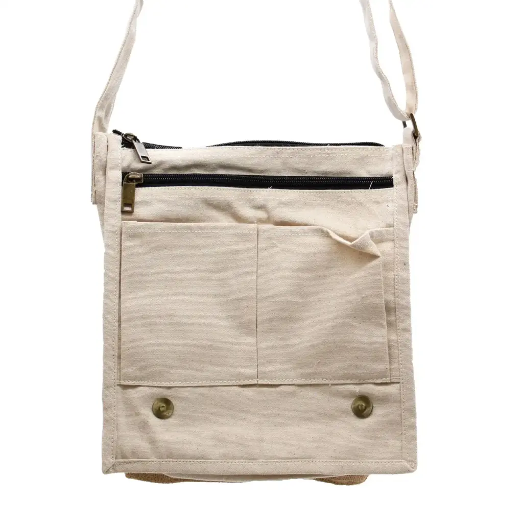 Cotton Canvas Messenger Bag – Natural and Soft Jute | www.artisangoods.co.uk 2