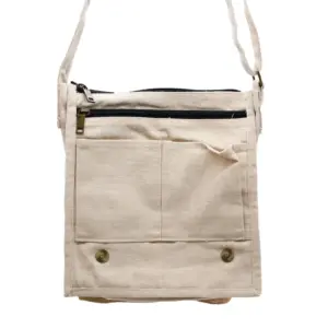 Cotton Canvas Messenger Bag – Natural and Soft Jute | www.artisangoods.co.uk 2