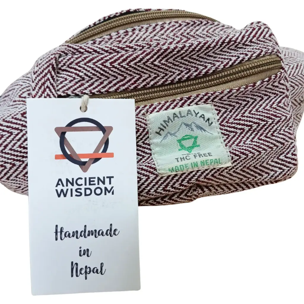 Cotton Hemp Style Belt (or Fanny) Bag – Wine | www.artisangoods.co.uk