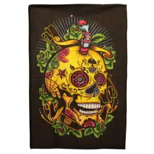 Cotton Wall Art (70x110cm) – Dead of the Dead Skull | www.artisangoods.co.uk 1