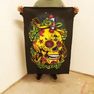 Cotton Wall Art (70x110cm) – Dead of the Dead Skull | www.artisangoods.co.uk 2