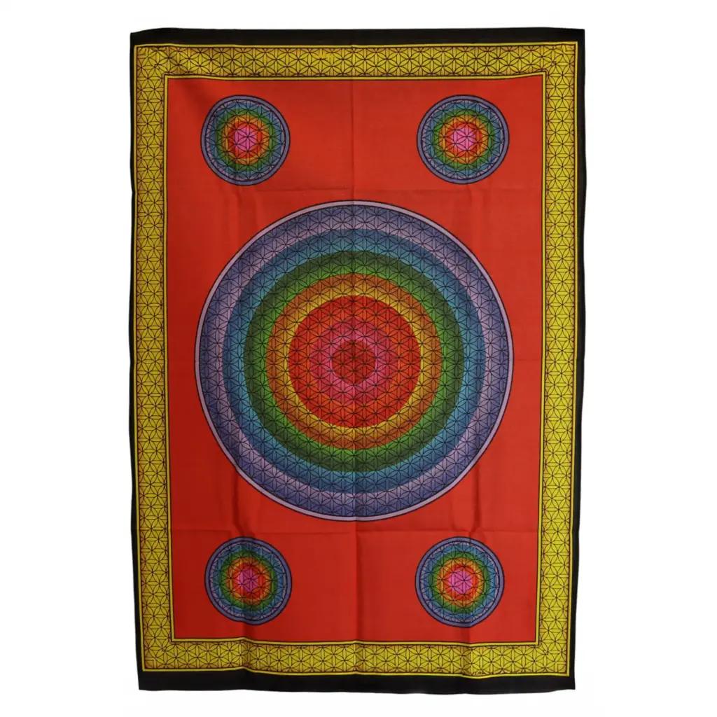 Cotton Wall Art (70x110cm) – Five Flower of Life | www.artisangoods.co.uk