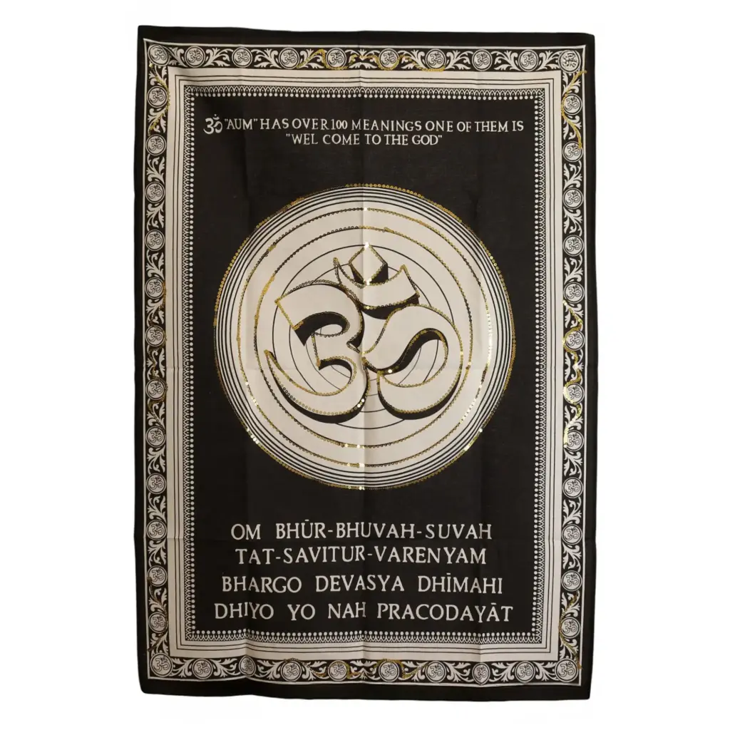 Cotton Wall Art (70x110cm) – Om – Welcome to the God | www.artisangoods.co.uk