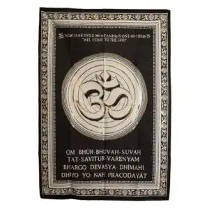 Cotton Wall Art (70x110cm) – Om – Welcome to the God | www.artisangoods.co.uk 1
