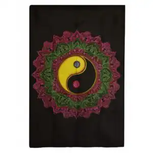 Cotton Wall Art (70x110cm) – Ying & Yang Mandala | www.artisangoods.co.uk 1