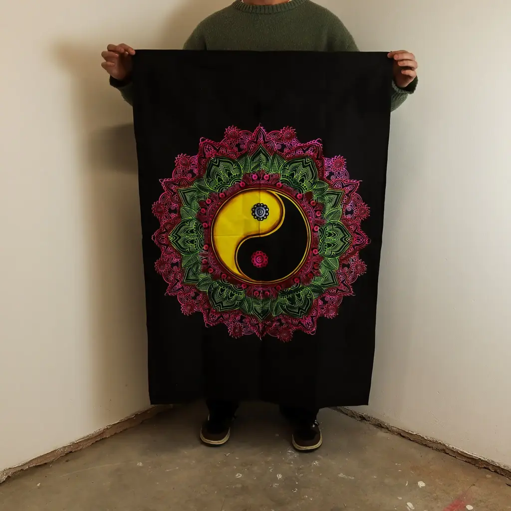 Cotton Wall Art (70x110cm) – Ying & Yang Mandala | www.artisangoods.co.uk 2