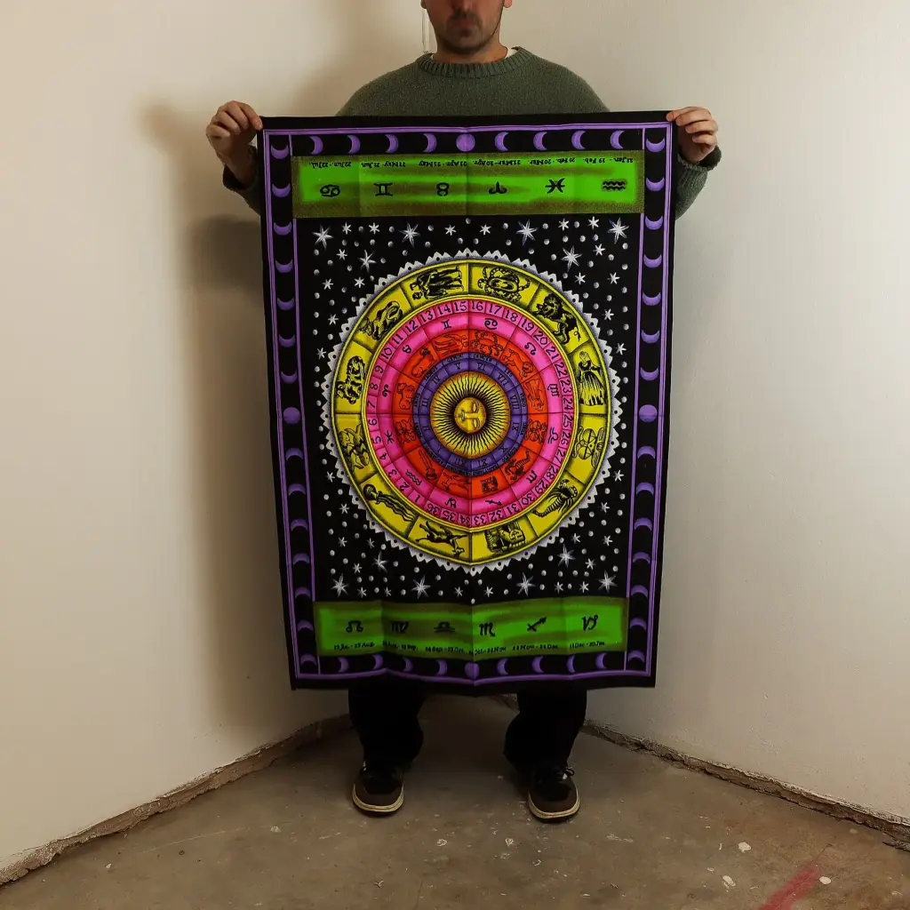 Cotton Wall Art (70x110cm) – Zodiac Colourful | www.artisangoods.co.uk 2