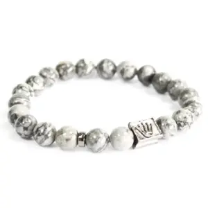 Crown Ingot / Grey Agate – Gemstone Bracelet | www.artisangoods.co.uk 3