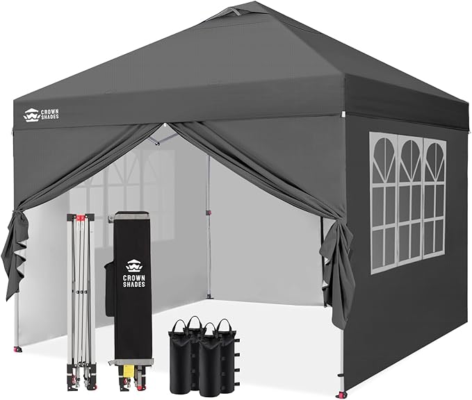 CROWN SHADES 3 m x 3 m Pop Up Gazebo with Waterproof Sides