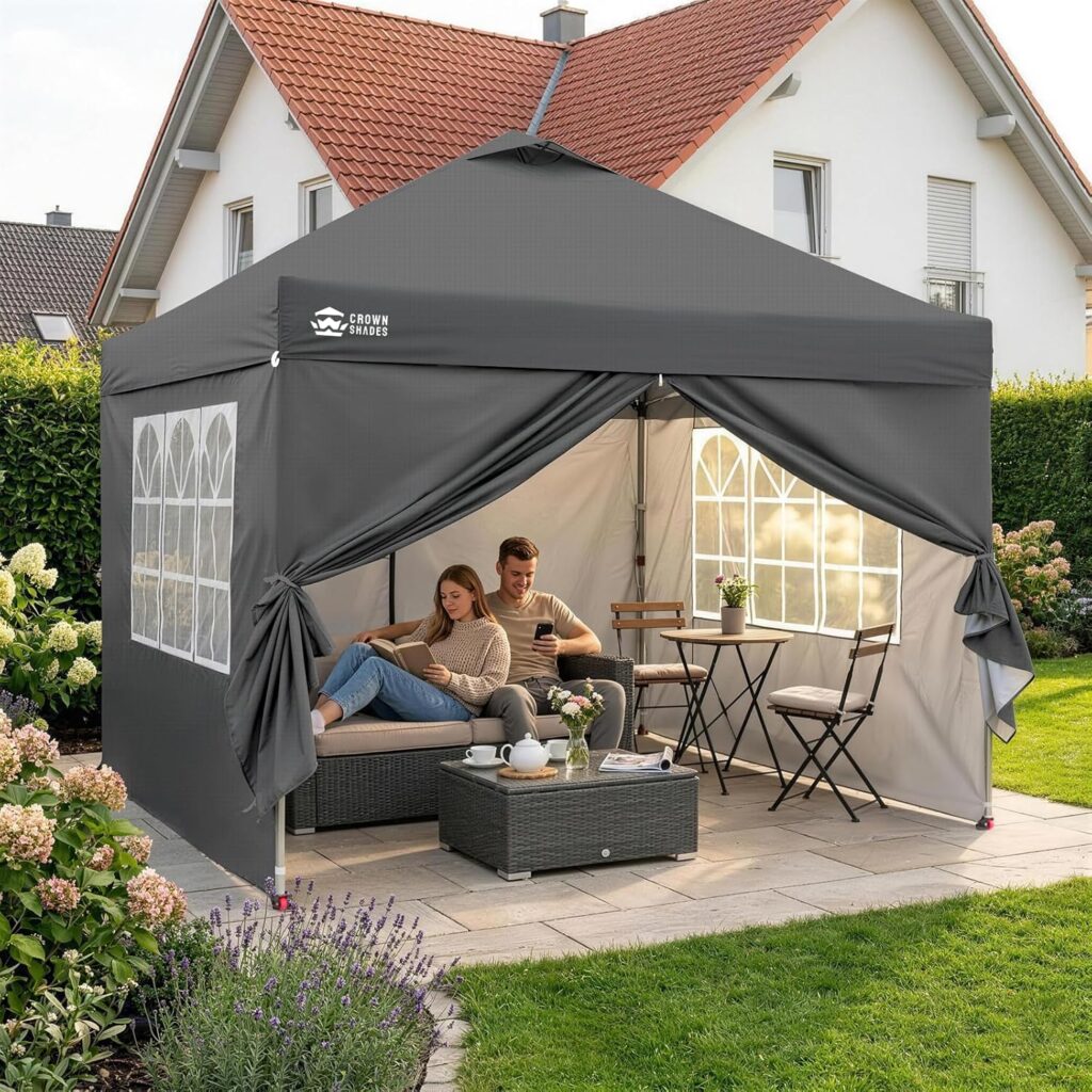 CROWN SHADES 3 m x 3 m Pop Up Gazebo with Waterproof Sides