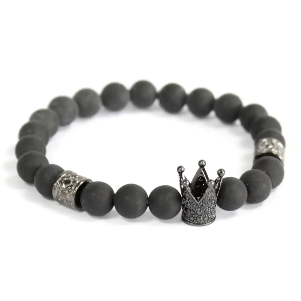 Crystal Crown / Black Agate  – Gemstone Bracelet | www.artisangoods.co.uk 3