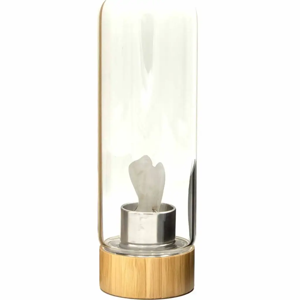 Crystal Infused Glass Water Bottle – Cleansing Clear Quartz – Angel | www.artisangoods.co.uk 2