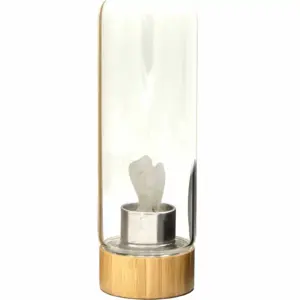 Crystal Infused Glass Water Bottle – Cleansing Clear Quartz – Angel | www.artisangoods.co.uk 2