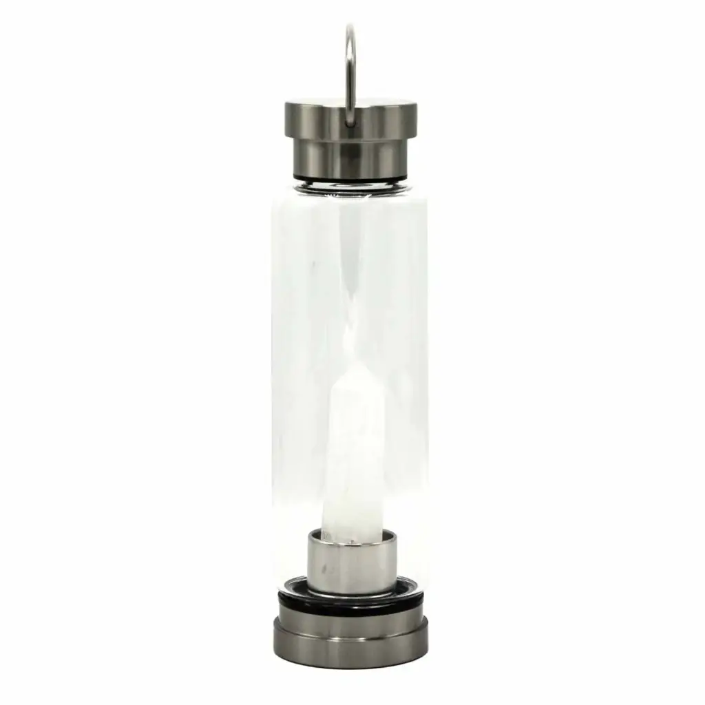 Crystal Infused Glass Water Bottle – Cleansing Clear Quartz – Obelisk | www.artisangoods.co.uk 6