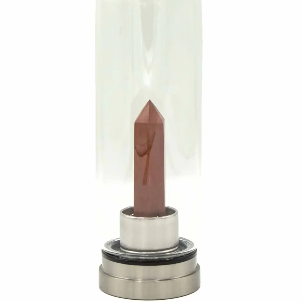 Crystal Infused Glass Water Bottle – Invigorating Red Jasper – Obelisk | www.artisangoods.co.uk 2