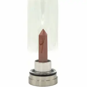 Crystal Infused Glass Water Bottle – Invigorating Red Jasper – Obelisk | www.artisangoods.co.uk 2