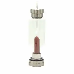 Crystal Infused Glass Water Bottle – Invigorating Red Jasper – Obelisk | www.artisangoods.co.uk 1