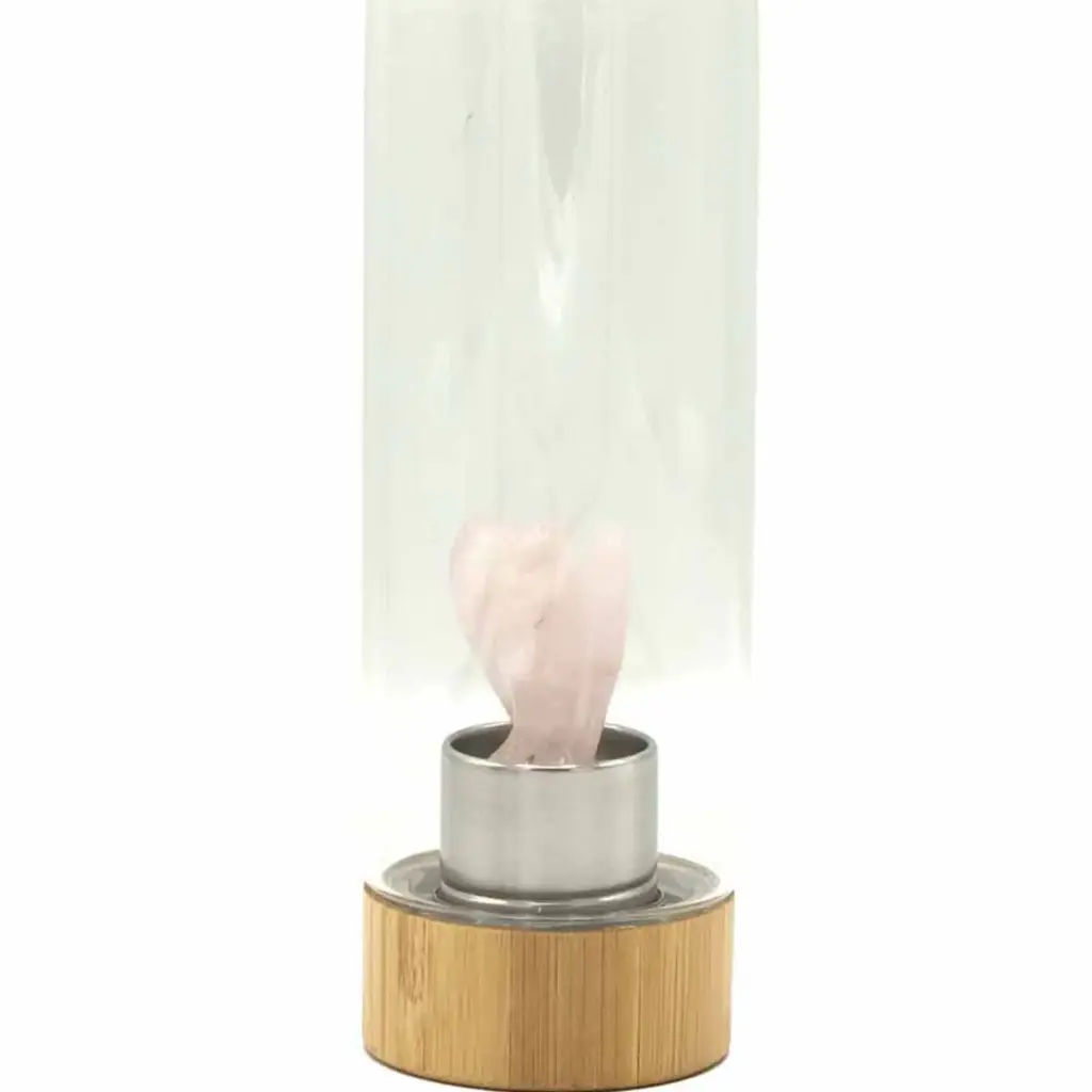Crystal Infused Glass Water Bottle – Rejuvenating Rose Quartz – Angel | www.artisangoods.co.uk 4