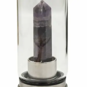 Crystal Infused Glass Water Bottle – Relaxing Amethyst – Obelisk | www.artisangoods.co.uk 2