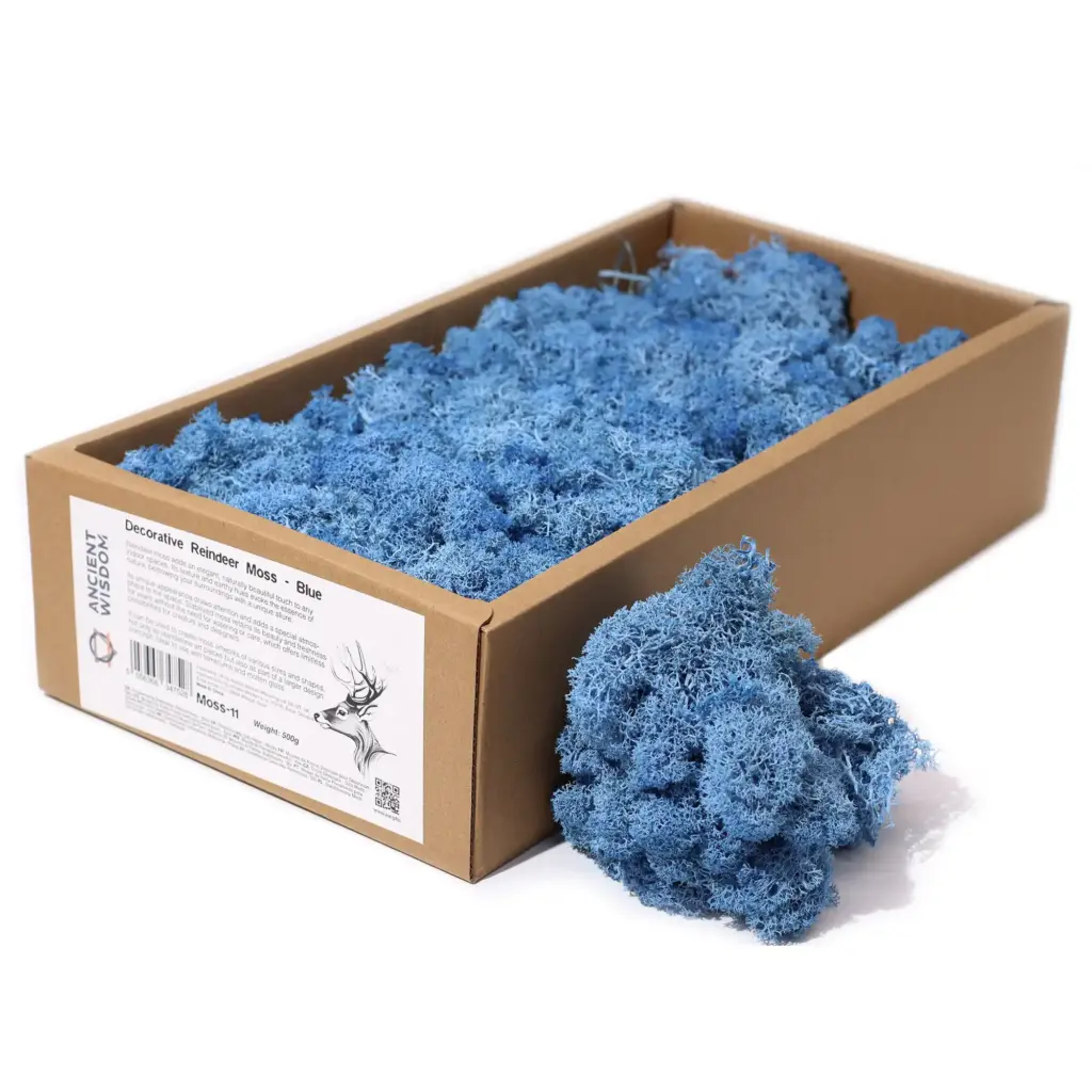 Decoration Reindeer Moss – Blue – (approx 500gm) | www.artisangoods.co.uk