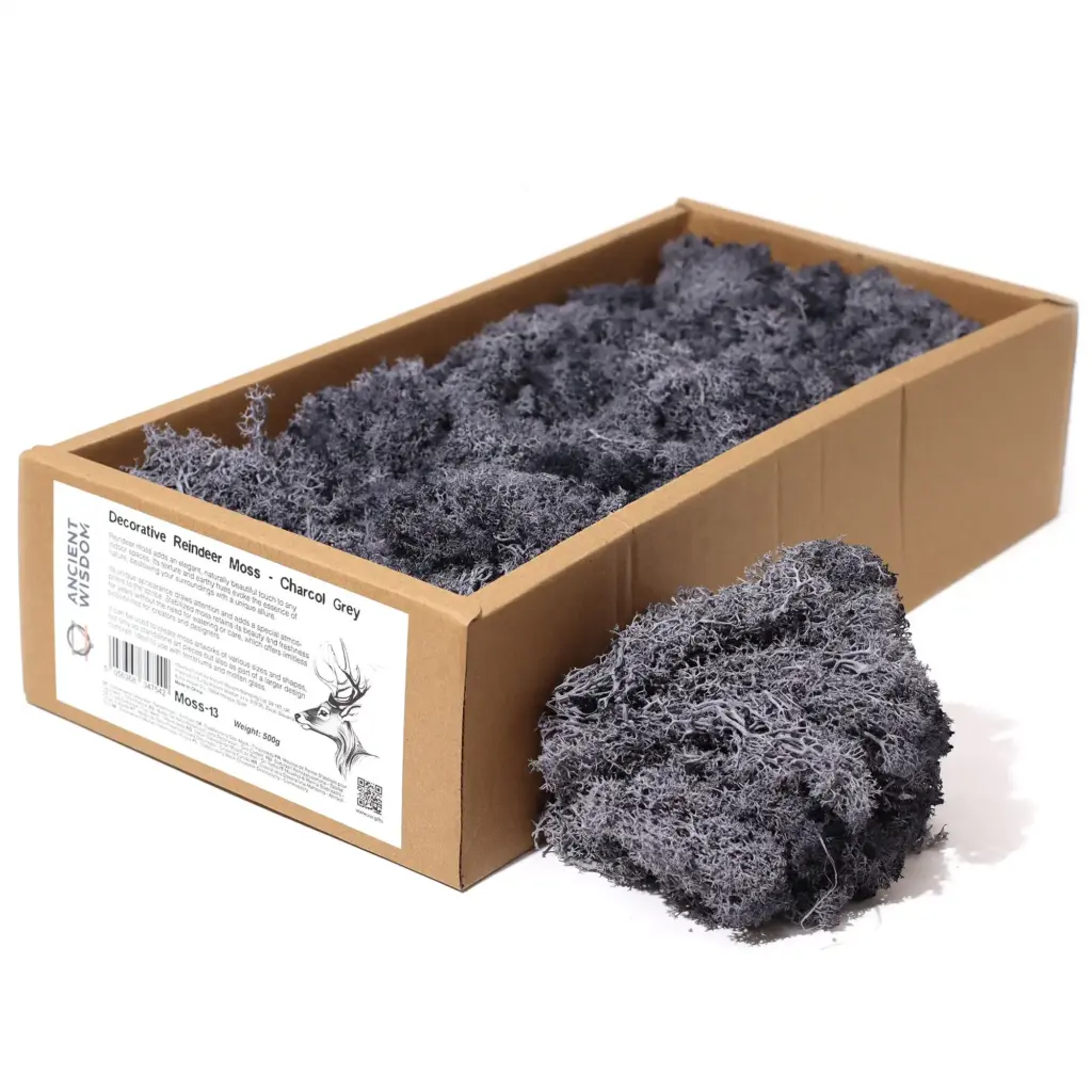 Decoration Reindeer Moss – Charcol Grey – (approx 500gm) | www.artisangoods.co.uk